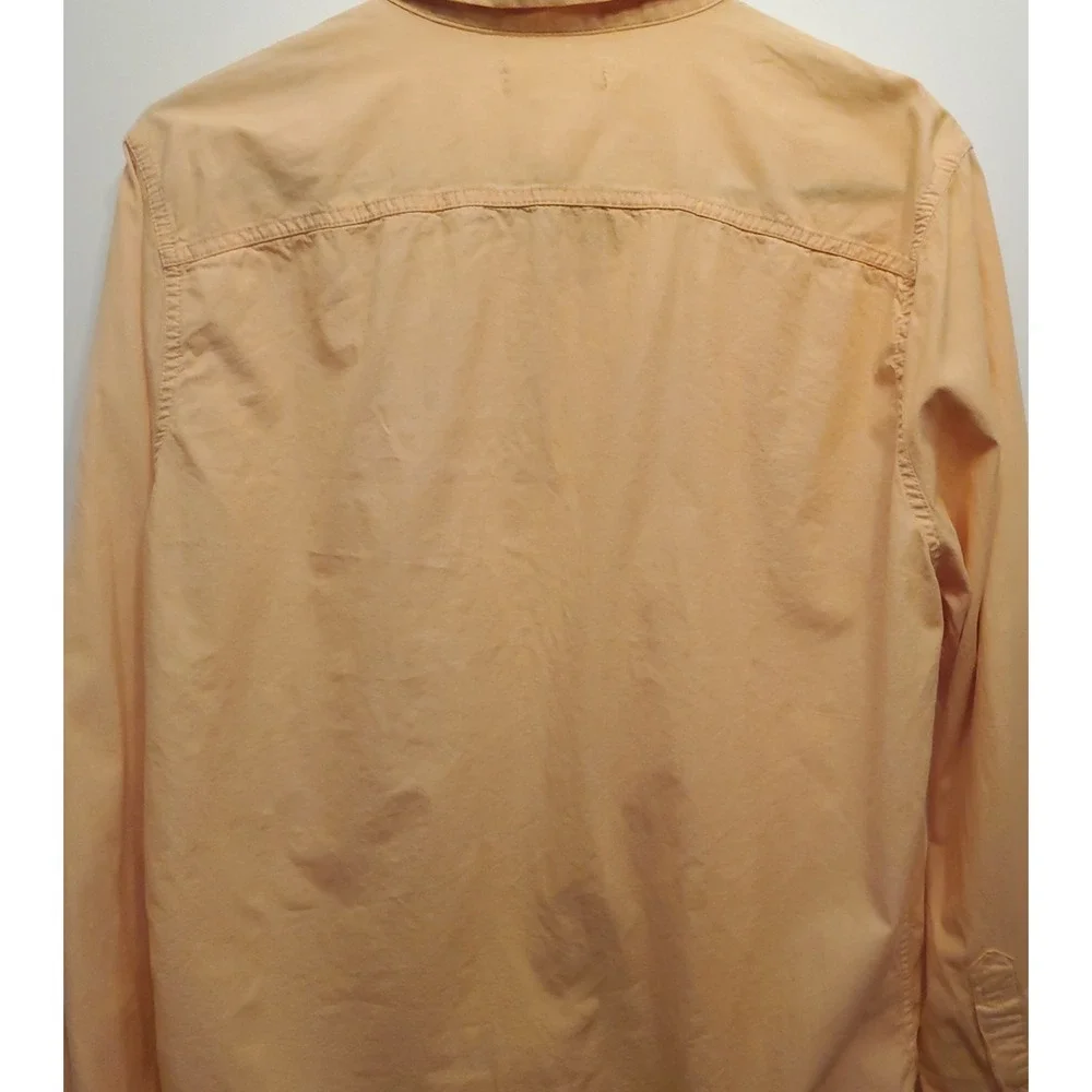 Hollister Button-Down Long Sleeve Shirt Mens Size Large Orange - Picture 5 of 9